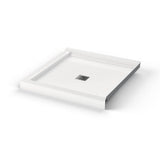 B3X 3636 Acrylic Corner Left or Right Shower Base with Center Drain in White