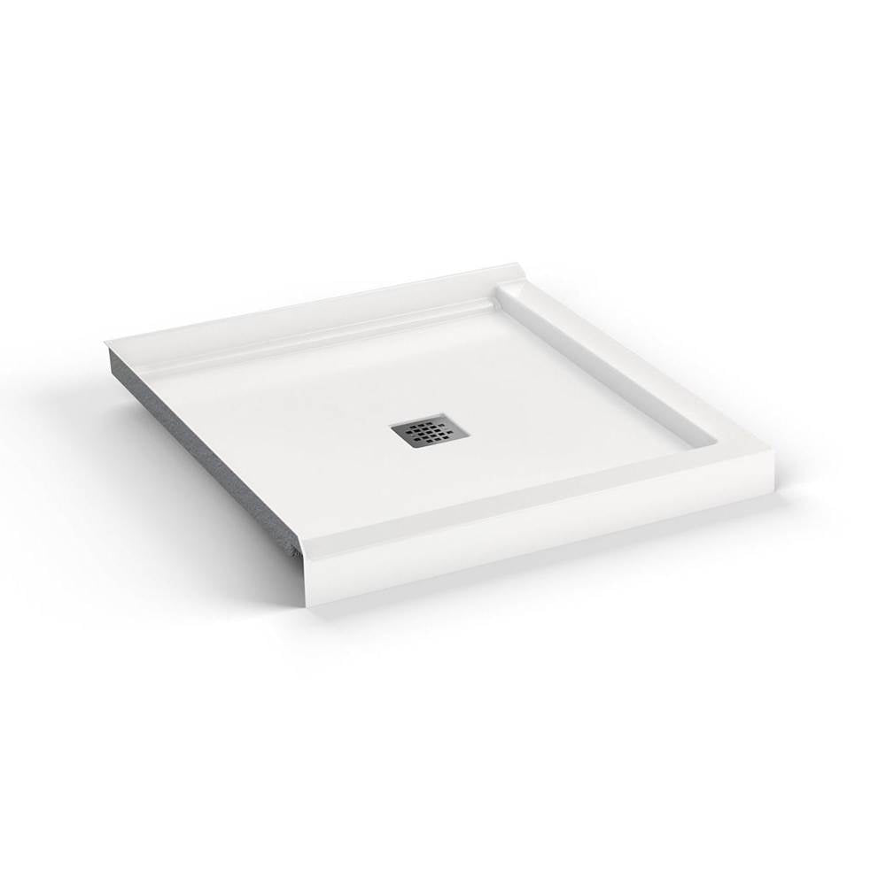 B3X 3636 Acrylic Corner Left or Right Shower Base with Center Drain in White