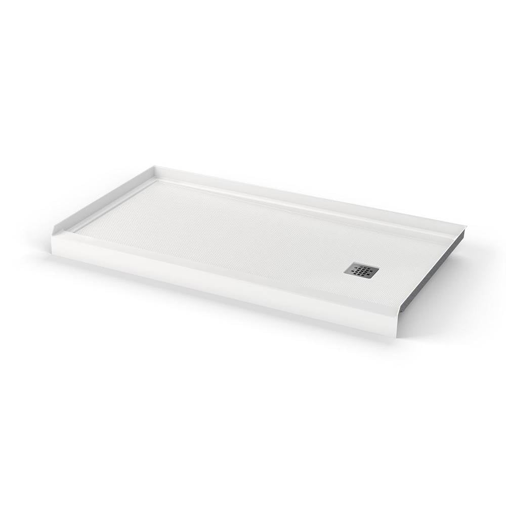 B3X 6032 Acrylic Alcove Shower Base with Anti-slip Bottom with Right-Hand Drain in White