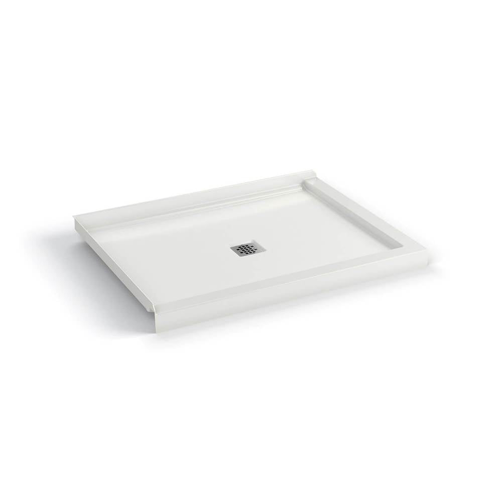 B3X 4836 Acrylic Corner Left Shower Base with Center Drain in White