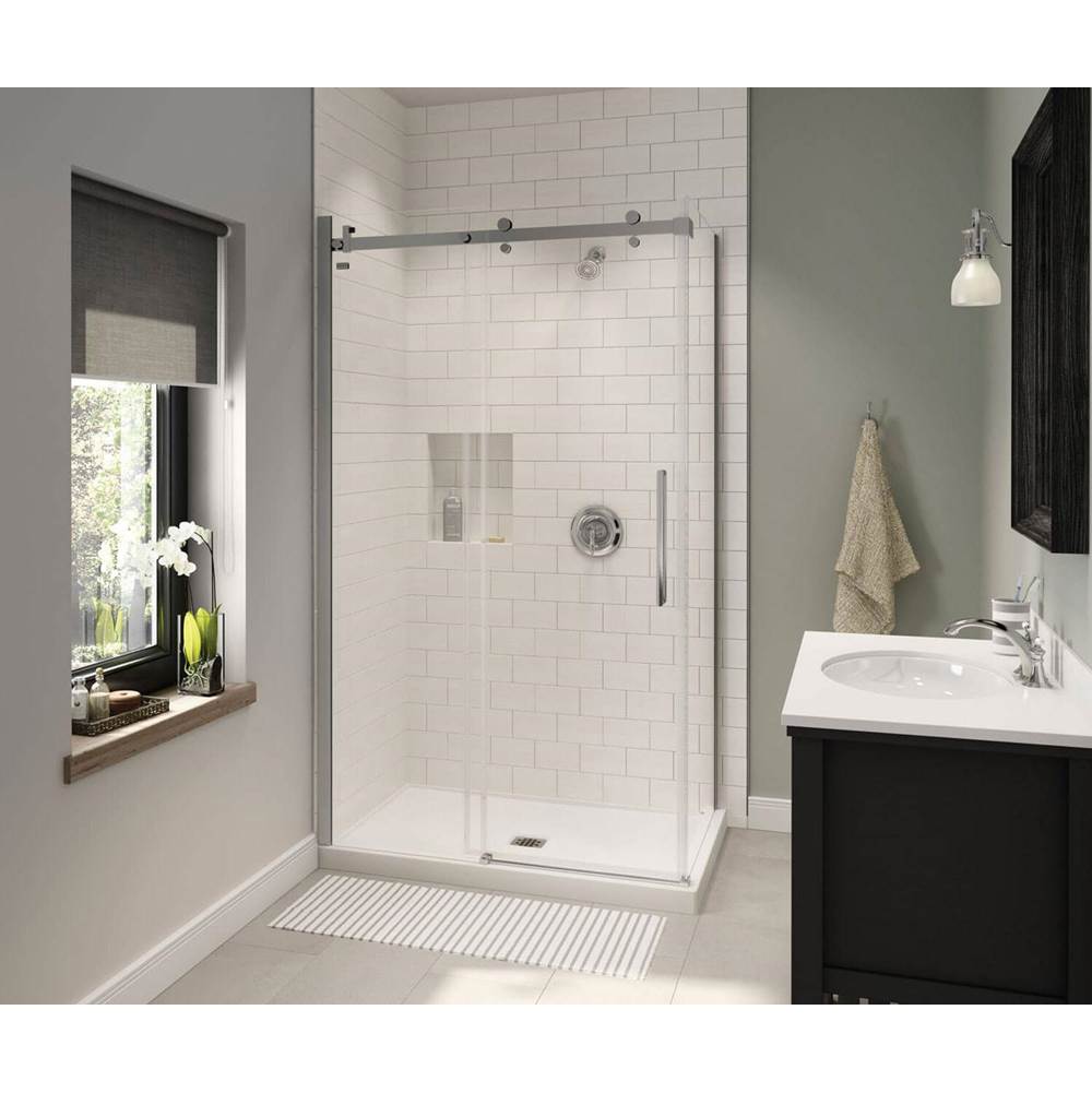 Maax - B3X 4836 Acrylic Corner Left Shower Base with Center Drain in White - White