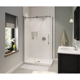 Maax - B3X 4836 Acrylic Corner Left Shower Base with Center Drain in White - White