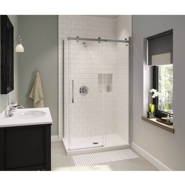 Maax - B3X 4836 Acrylic Corner Right Shower Base with Anti-slip Bottom with Center Drain in White - White