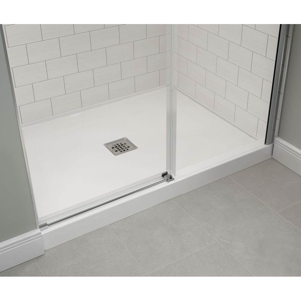 B3X 4836 Acrylic Alcove Shower Base with Center Drain in White