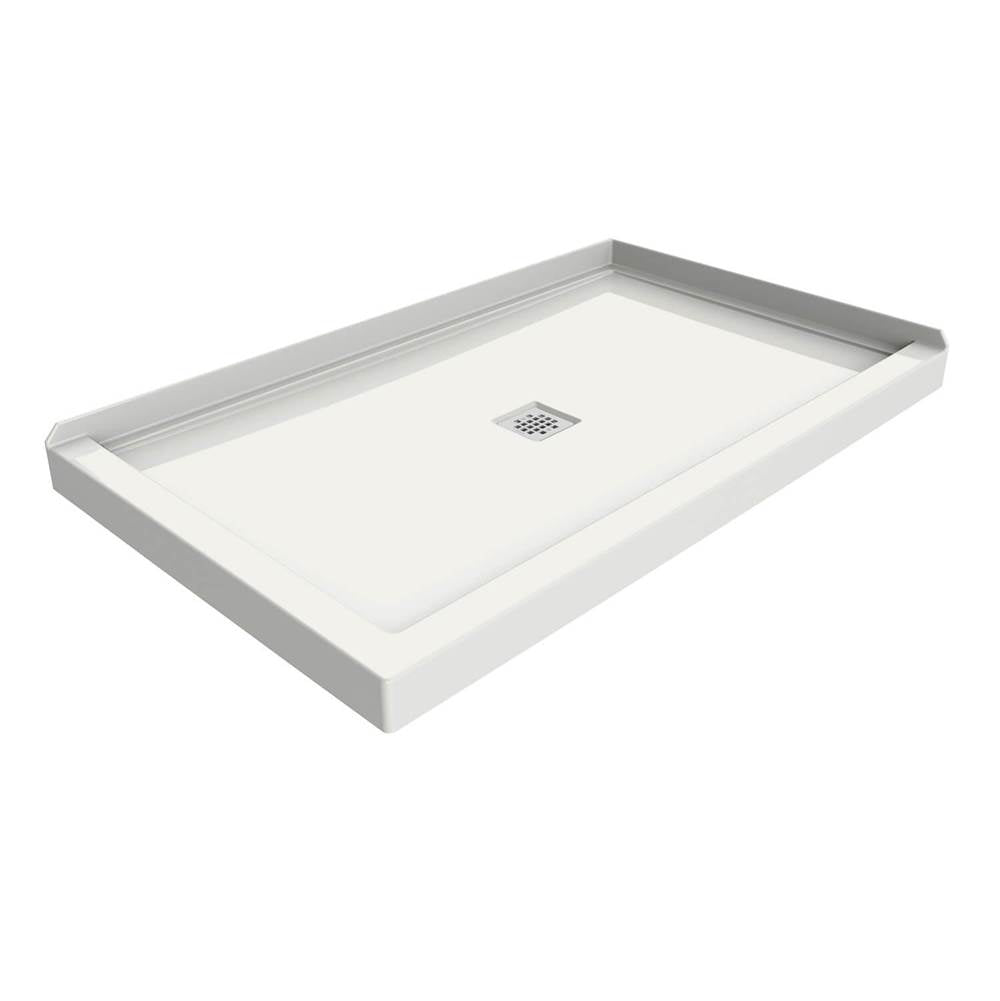 B3X 6036 Acrylic Corner Right Shower Base with Center Drain in White