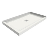B3X 6036 Acrylic Corner Right Shower Base with Center Drain in White