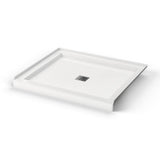 B3Square 4236 Acrylic Alcove Shower Base in White with Center Drain