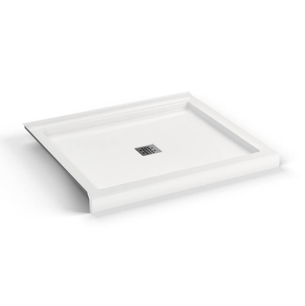 B3Square 4236 Acrylic Corner Left Shower Base in White with Center Drain