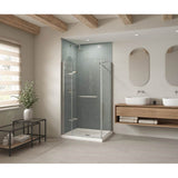 Maax - B3Square 4236 Acrylic Corner Left Shower Base in White with Anti-slip Bottom with Center Drain - White