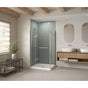 Maax - B3Square 4236 Acrylic Corner Left Shower Base in White with Anti-slip Bottom with Center Drain - White