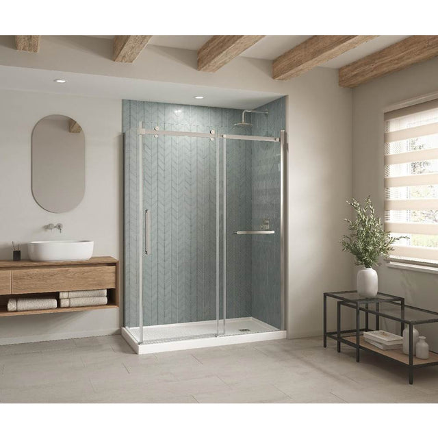 Maax - B3Square 6034 Acrylic Corner Right Shower Base in White with Anti-slip Bottom with Center Drain - White