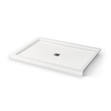 B3Square 6042 Acrylic Corner Right Shower Base in White with Center Drain