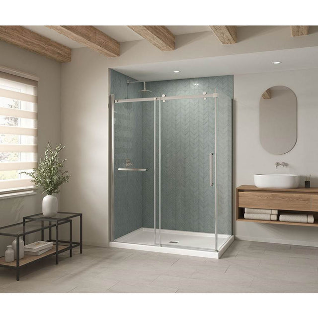 Maax - B3Square 6042 Acrylic Corner Left Shower Base in White with Anti-slip Bottom with Center Drain - White