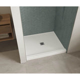B3X 4236 Acrylic Alcove Shower Base with Center Drain in White