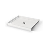 B3X 4236 Acrylic Alcove Shower Base with Anti-slip Bottom with Center Drain in White