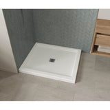B3X 4236 Acrylic Corner Left Shower Base with Center Drain in White