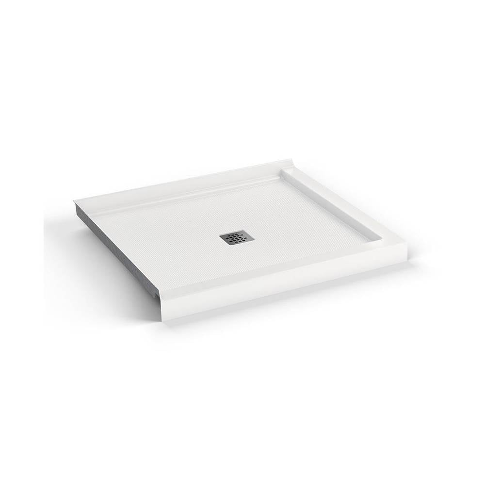 B3X 4236 Acrylic Corner Left Shower Base with Anti-slip Bottom with Center Drain in White