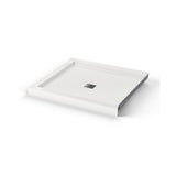 B3X 4236 Acrylic Corner Right Shower Base with Anti-slip Bottom with Center Drain in White