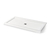 B3Square 7236 Acrylic Corner Right Shower Base in White with Center Drain