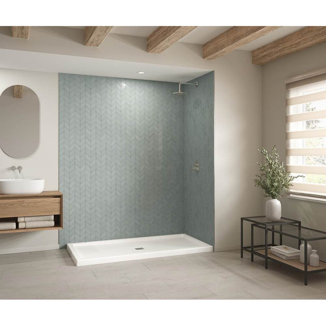 Maax - B3Square 7236 Acrylic Corner Right Shower Base in White with Center Drain - White