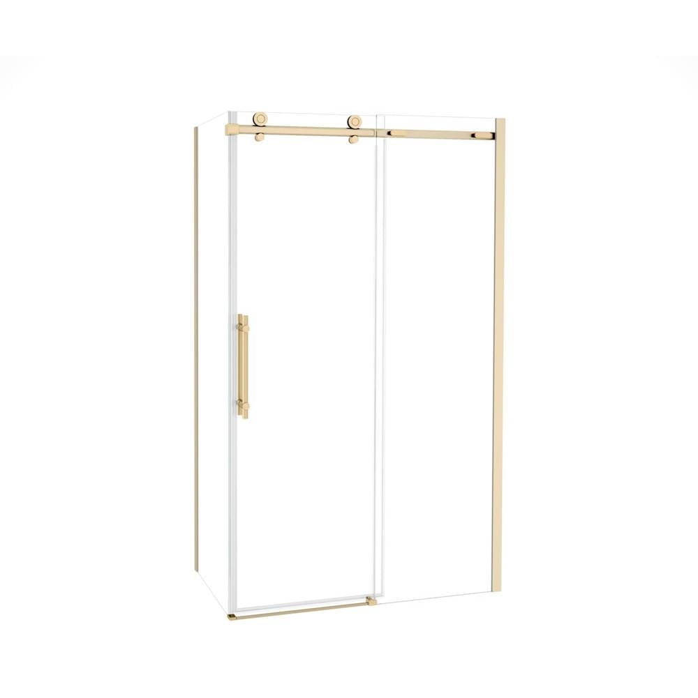 Odyssey SC 48'' x 32'' x 78'' 8mm Sliding Shower Door for Corner Installation with Clear glass in  Brushed Gold