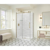 Maax - Odyssey SC 48'' x 32'' x 78'' 8mm Sliding Shower Door for Corner Installation with Clear glass in  Brushed Gold