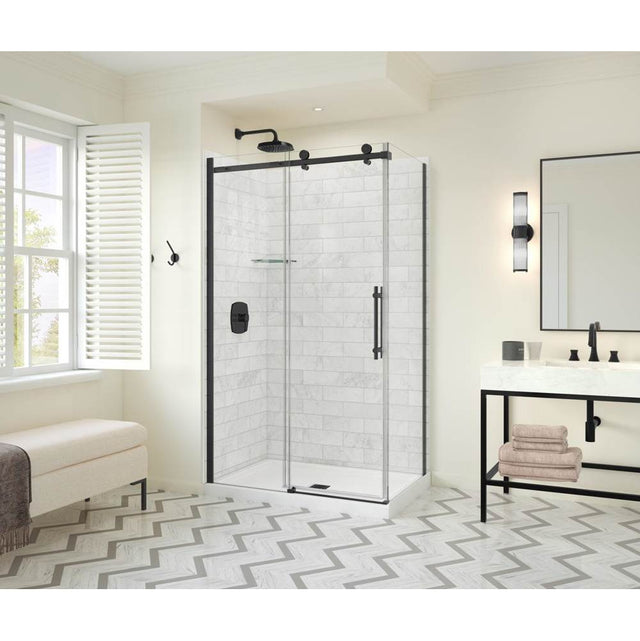 Maax - Odyssey SC 48'' x 32'' x 78'' 8mm Sliding Shower Door for Corner Installation with Clear glass in Matte Black