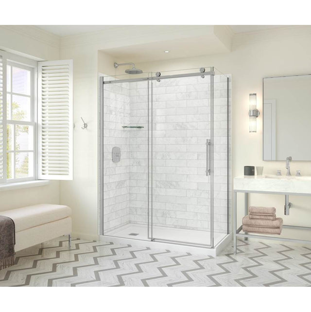 Maax - Odyssey SC 60'' x 32'' x 78'' 8mm Sliding Shower Door for Corner Installation with Clear glass in Chrome