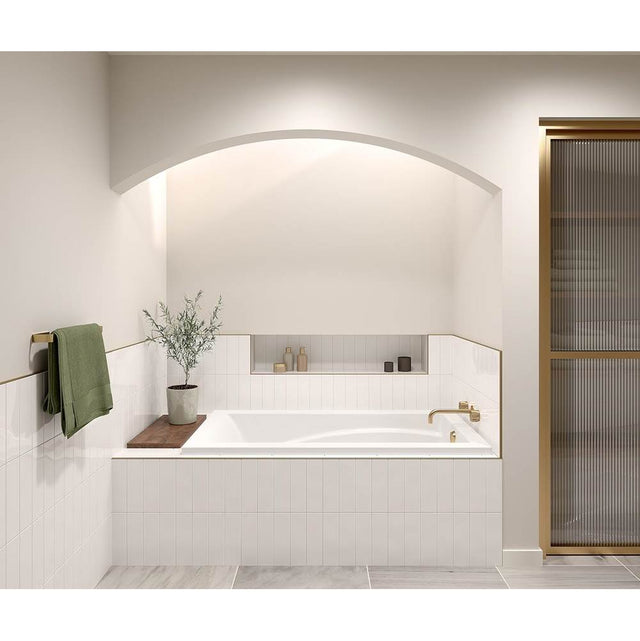 Maax - Optik 6032 Acrylic Drop-in End Drain Hydrofeel Bathtub in White - White
