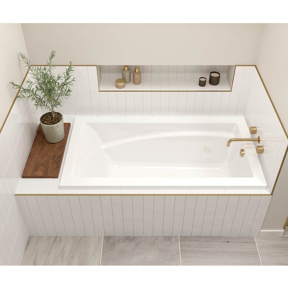Optik 6032 Acrylic Drop-in End Drain Combined Hydrofeel & Aerofeel Bathtub in White