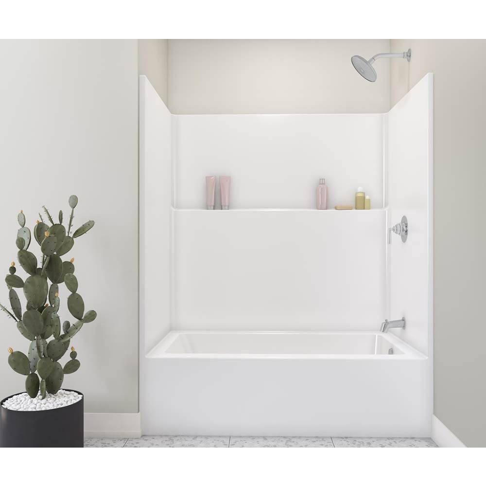 Icon TS6036 Acrylx Alcove Left Hand Drain One-Piece Tub Shower in White