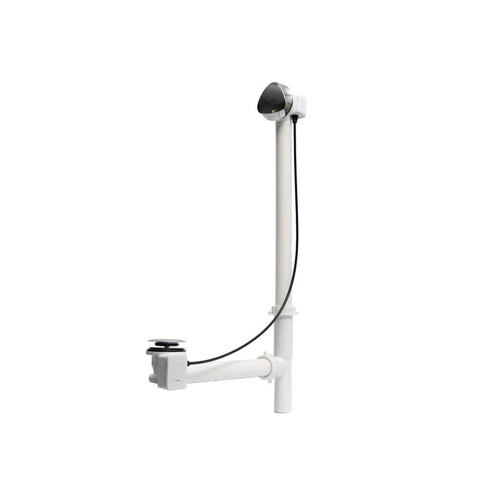 Rotary Turn Cable-Operated Waste and Overflow, 33'' Cable, Complete Kit in Chrome