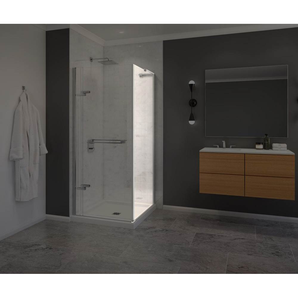 Capella 78  Return Panel for 32 in. Base with GlassShield glass in Chrome