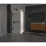 Capella 78  Return Panel for 32 in. Base with GlassShield glass in Matte Black