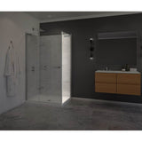 Capella 78 Screen and Return Panel for 36 in. Base with GlassShield glass in Brushed Nickel
