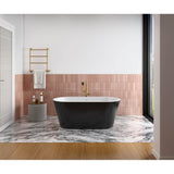 Maax - Chorale 60 x 30 Acrylic Freestanding Center Drain Bathtub in White with Black Skirt - Black