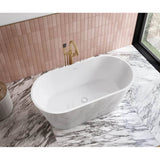 Chorale 60 x 30 Acrylic Freestanding Center Drain Bathtub in White with White Skirt