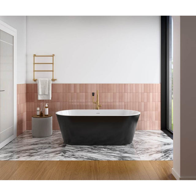 Maax - Chorale 67 x 31 Acrylic Freestanding Center Drain Bathtub in White with Black Skirt - Black