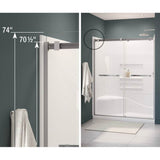 Duel 56-58.5 x 70.5-74 in. 8mm Bypass Shower Door for Alcove Installation with Clear glass in Chrome