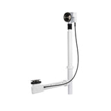 Push Button Cable-Operated Waste and Overflow with Flexible Neck, 33'' Cable, Complete Kit in Brushed Nickel