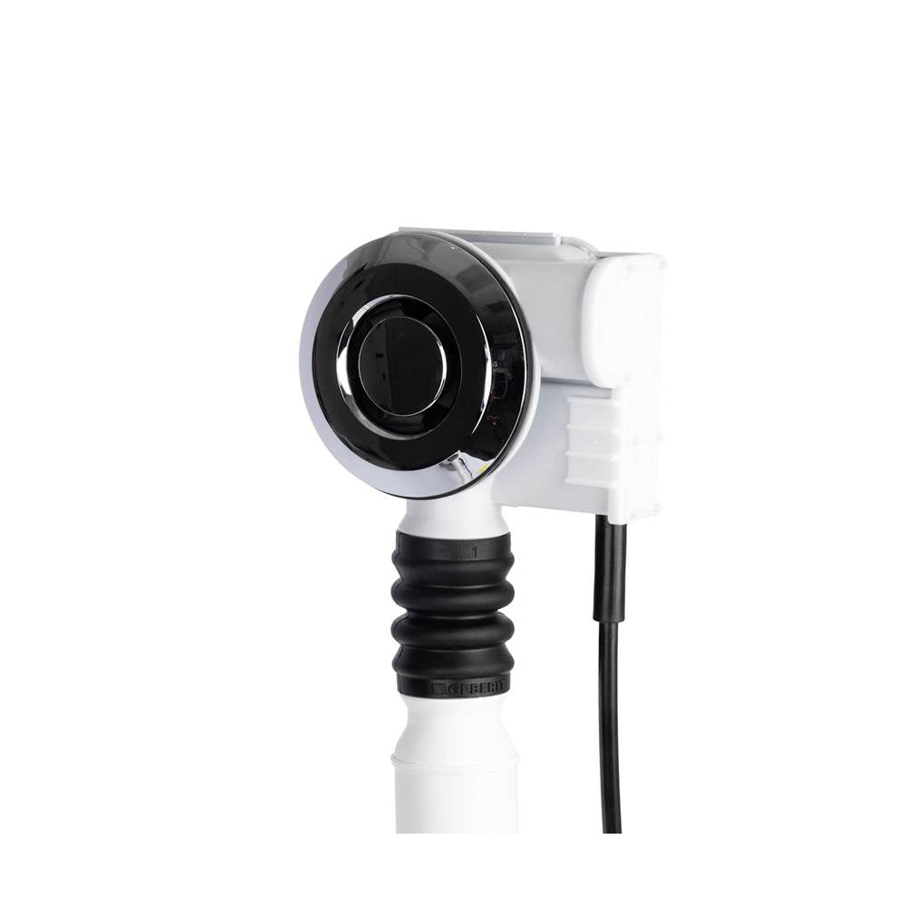 Push Button Cable-Operated Waste and Overflow with Flexible Neck, 33'' Cable, Complete Kit in Chrome