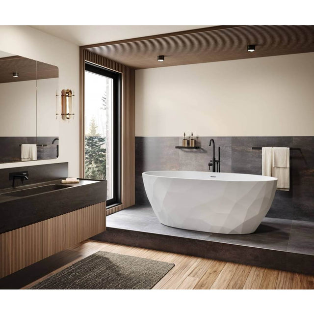Maax - Fura Matte 6732 Acrylic Freestanding Center Drain Bathtub in Matte White - Matte White