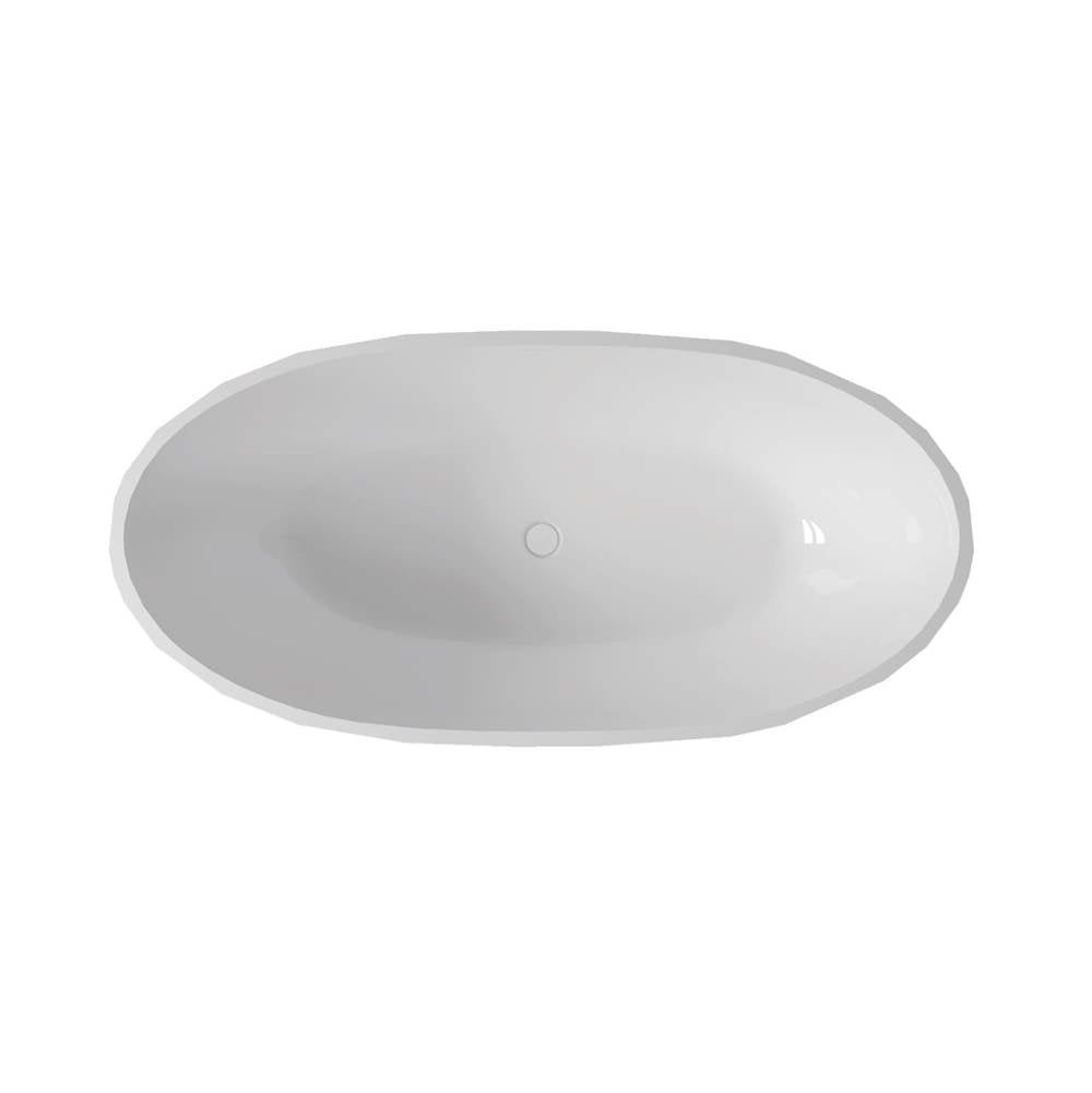 Fura 6732 Acrylic Freestanding Center Drain Bathtub in White