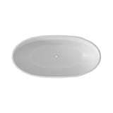 Fura Matte 6732 Acrylic Freestanding Center Drain Bathtub in Matte White