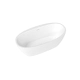 Hatto 6732 Acrylic Freestanding Center Drain Bathtub in White