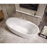 Hatto 6732 Acrylic Freestanding Center Drain Bathtub in White