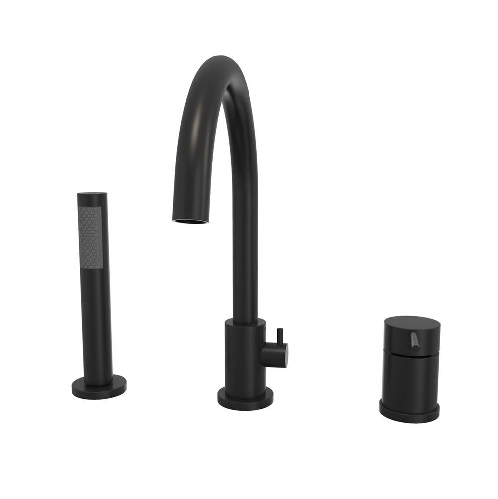 Maax - Keros Deckmounted Tub Faucet with Handshower in Black - Black