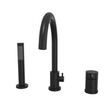 Maax - Keros Deckmounted Tub Faucet with Handshower in Black - Black