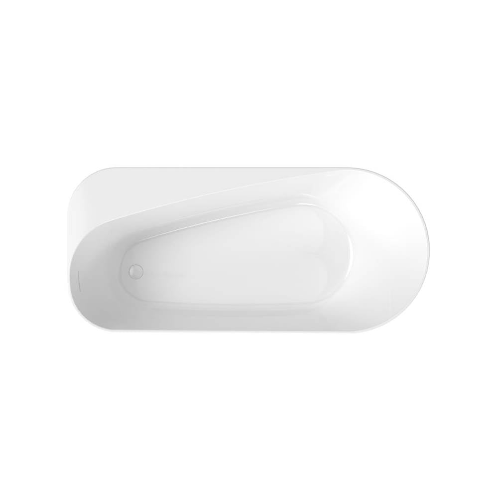 Kuja 6732 Acrylic Freestanding End Drain Bathtub in White