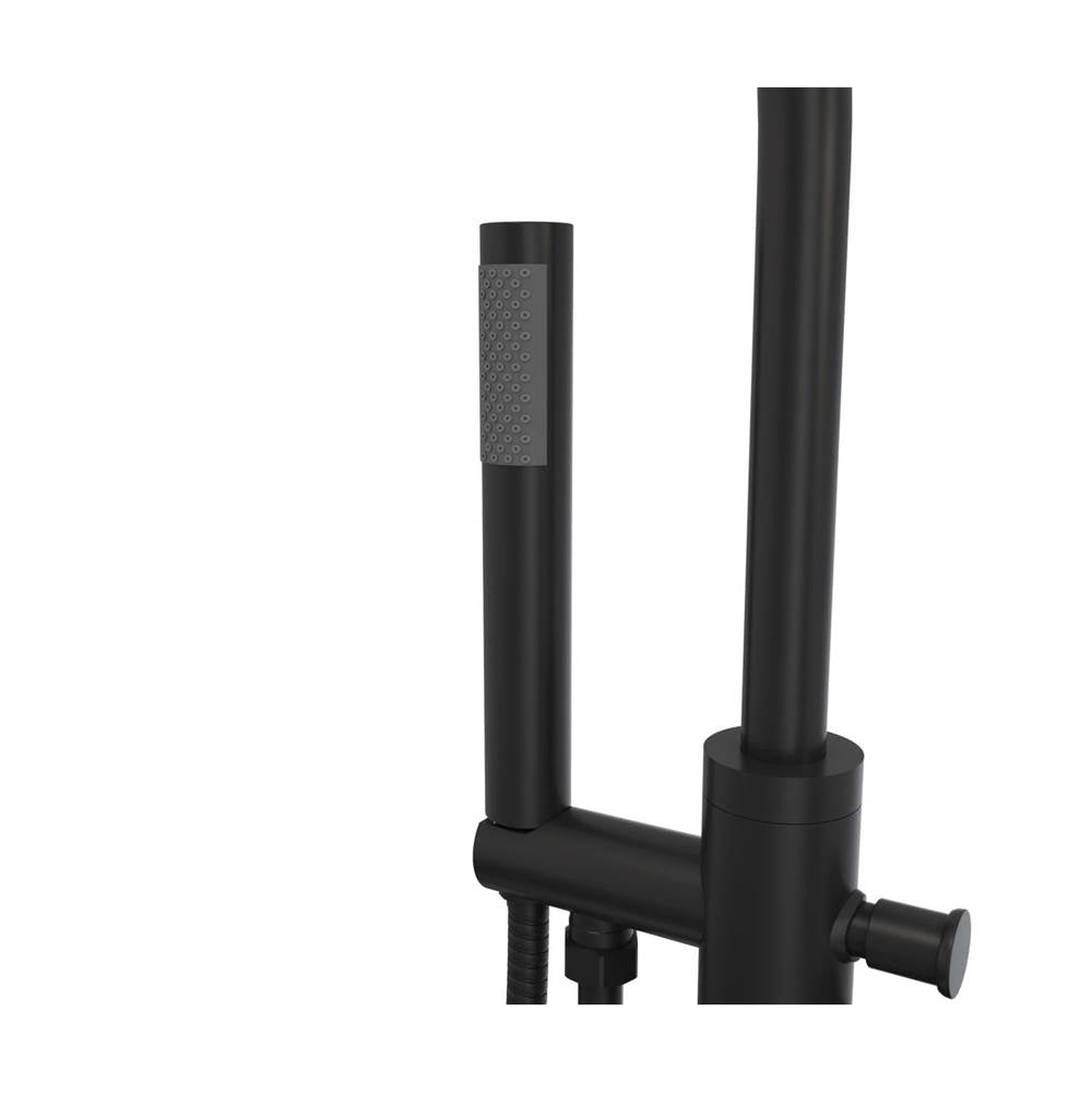 Linosa Freestanding Tub Faucet with Handshower in Black